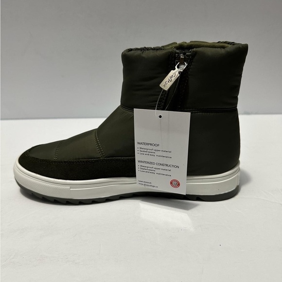 NEw Blondo Olive "Saffron" Suede & Nylon Waterproof Booties Size 7.5 M - Picture 6 of 7